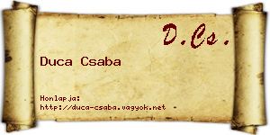 Duca Csaba névjegykártya